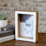 White Marble Wood Frame