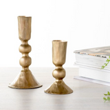 Antique Gold Ball Candleholder s/2