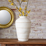White Terracotta Line Vase
