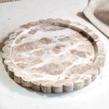 Beige Marble Scalloped Tray