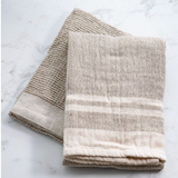 Beige Striple Towels s/2