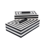 Black/White Striped Resin Box