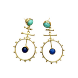 Amazonite & Emerald Earrings