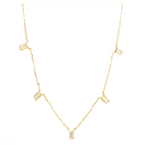 Five Drop CZ Necklace