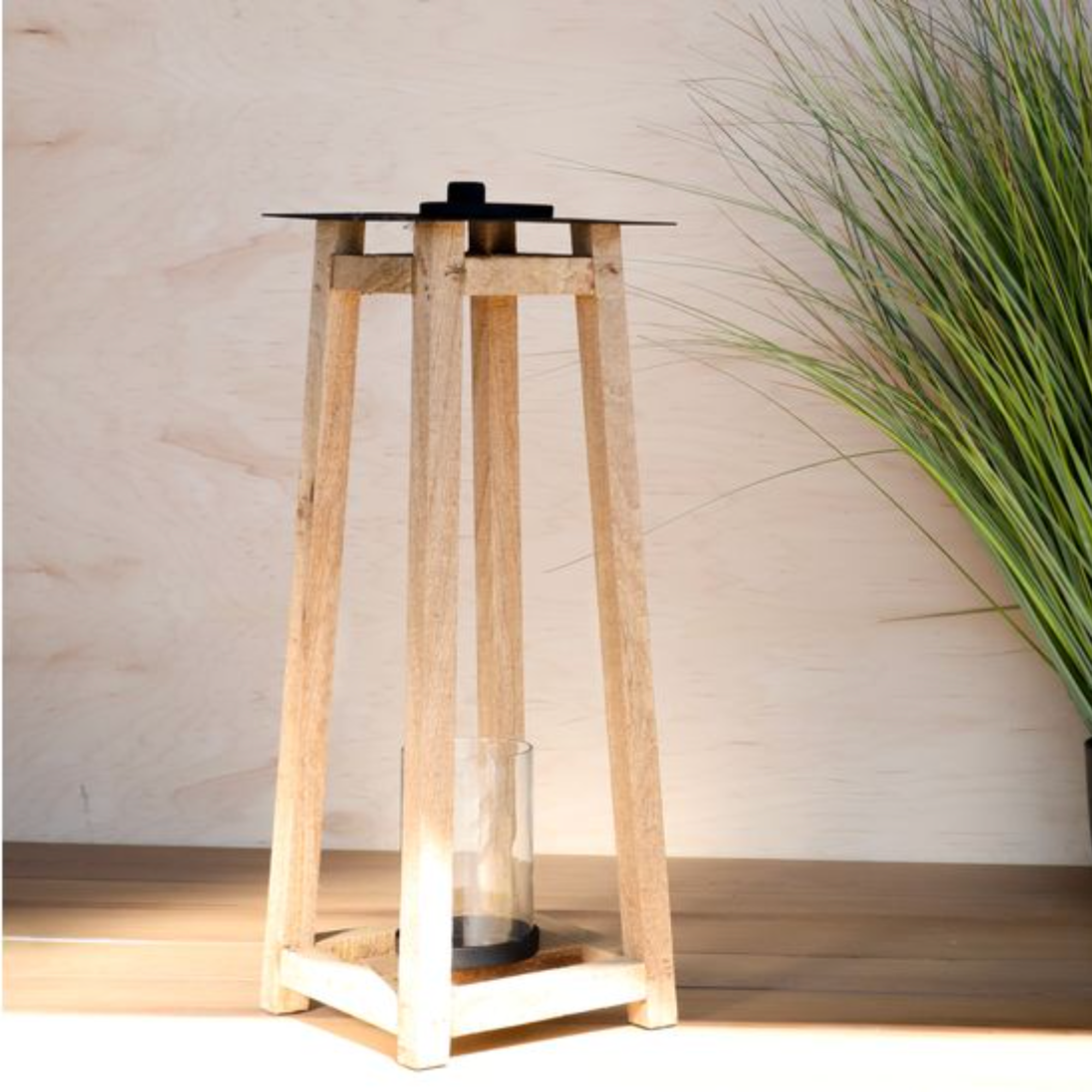 Black and Wooden Lantern