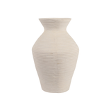 Ivory Ribbed Vase