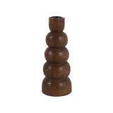 Ribbed Walnut Candleholder