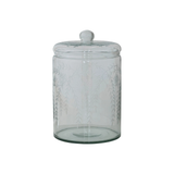 Botanical Etched Glass Jar