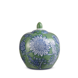 Green and Blue Floral Jar