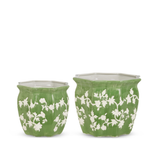 Green Floral Planter