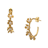 Floral Pearl Hoops
