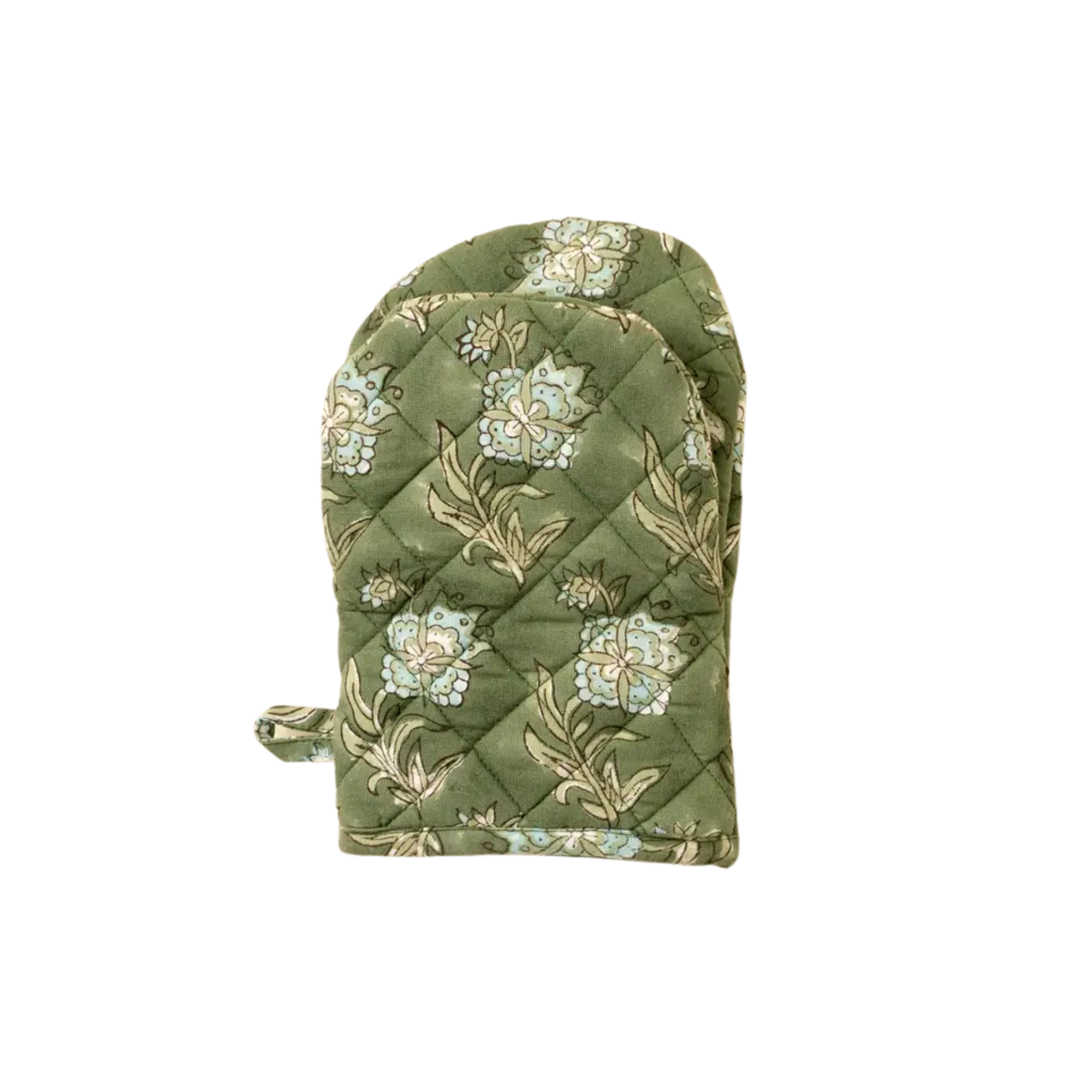 Block Print Oven Mitt