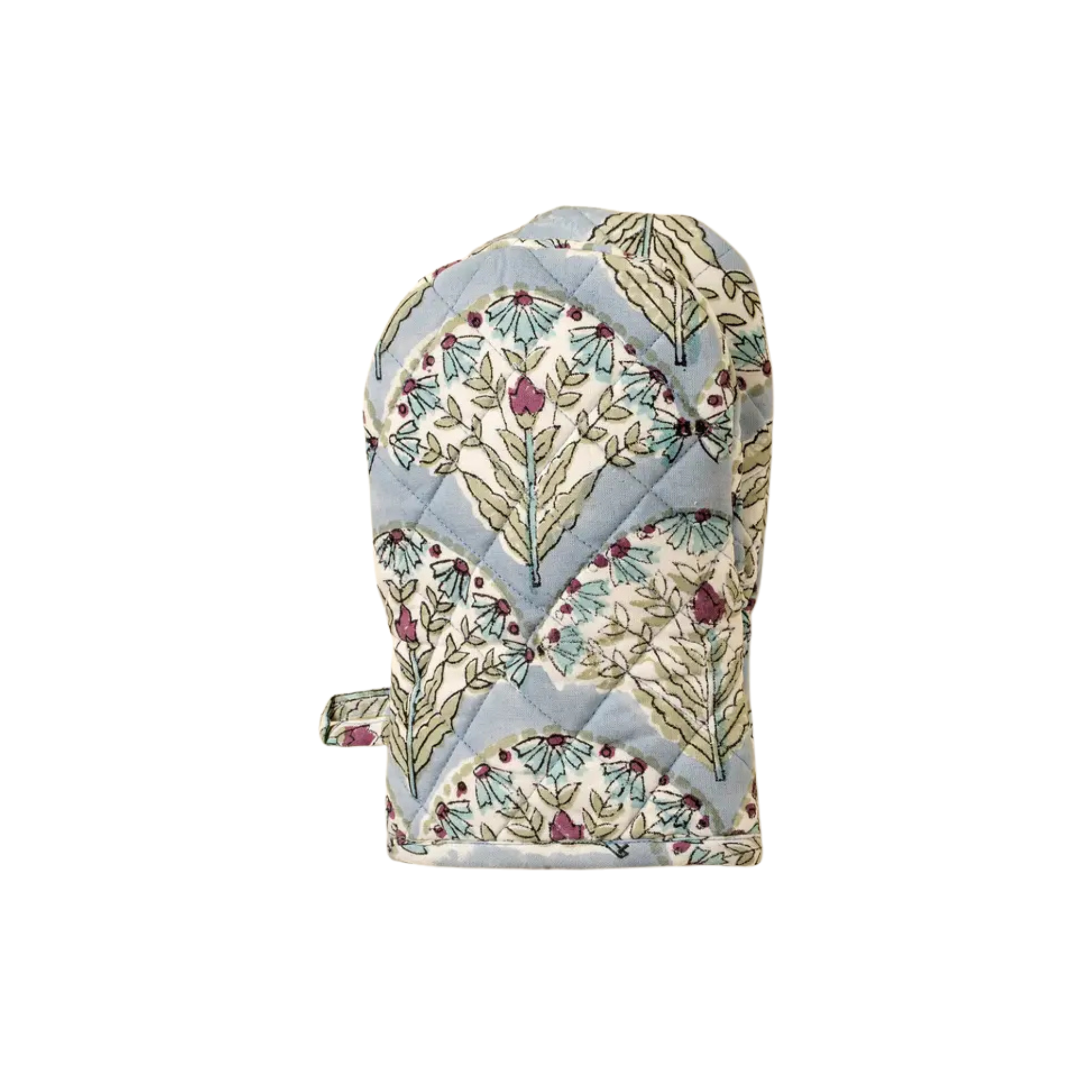 Block Print Oven Mitt