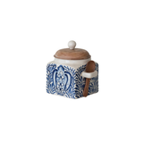 Blue and White Canister