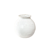 Small White Ceramic Ball Vase