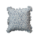 Blue Ruffle Print Pillow