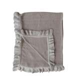 Taupe Ruffle Knit Throw