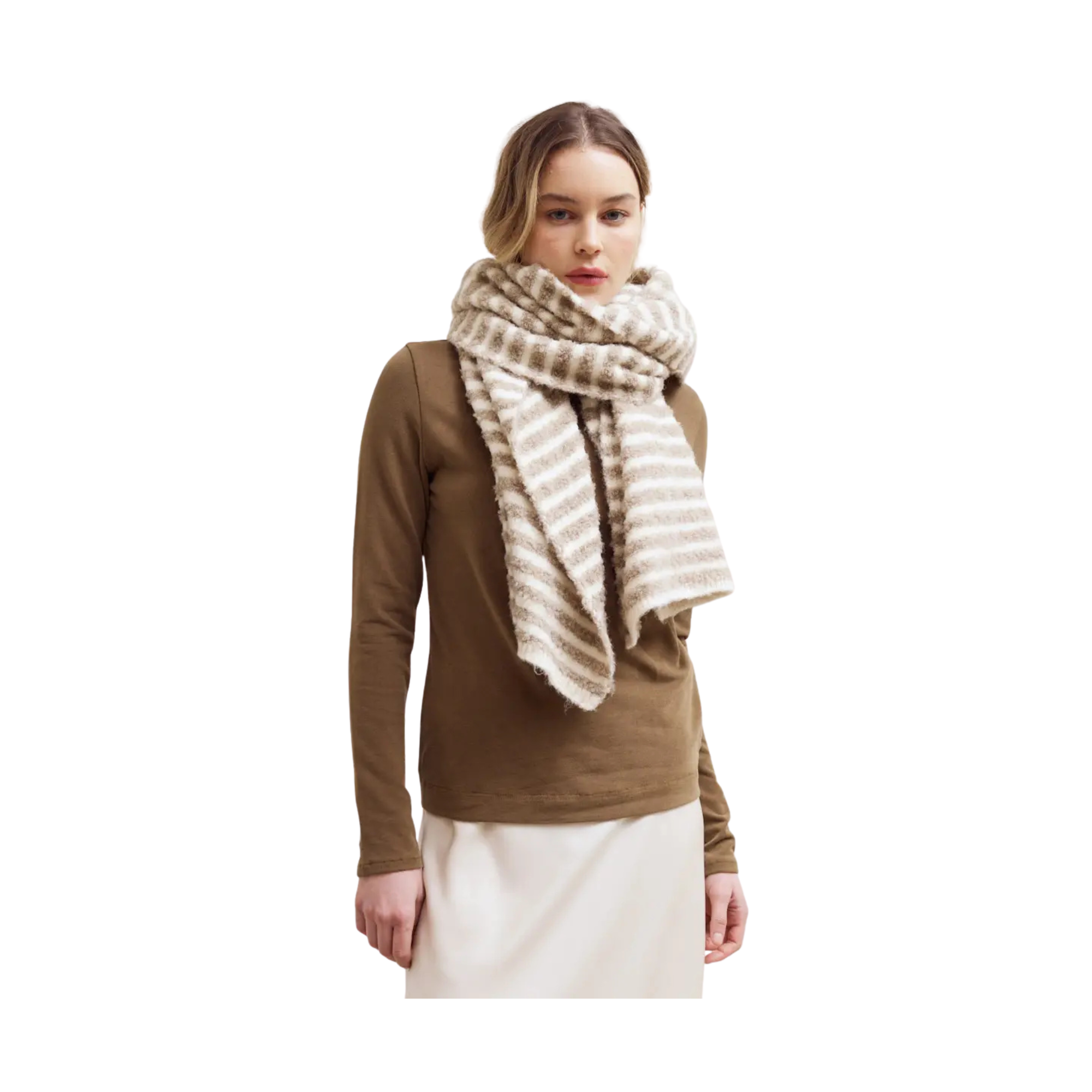 Striped Knitted Scarf