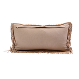 Suede Fringed Lumbar Pillow