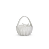 White Basket w/Bunnies