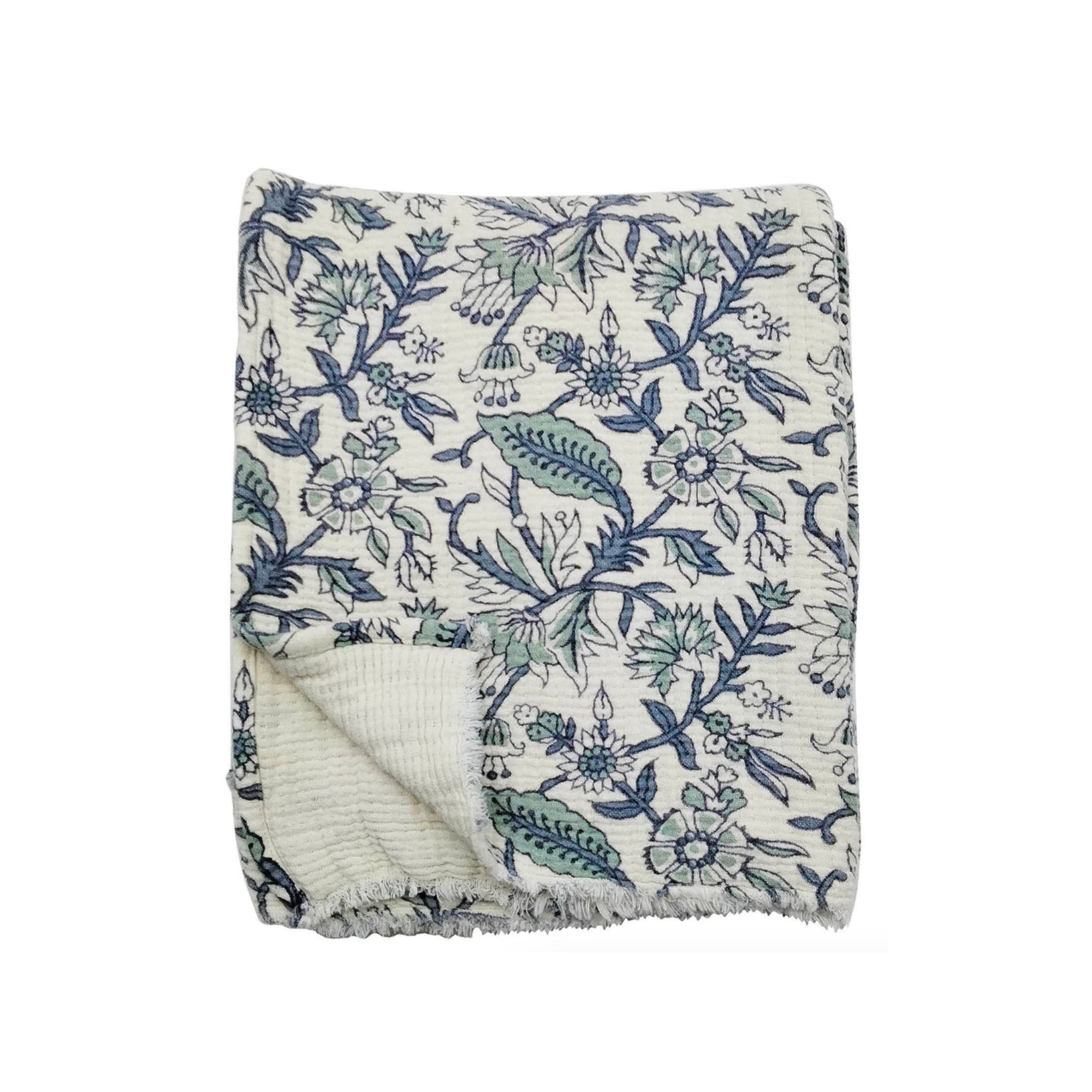 Botanical Print Cotton Throw