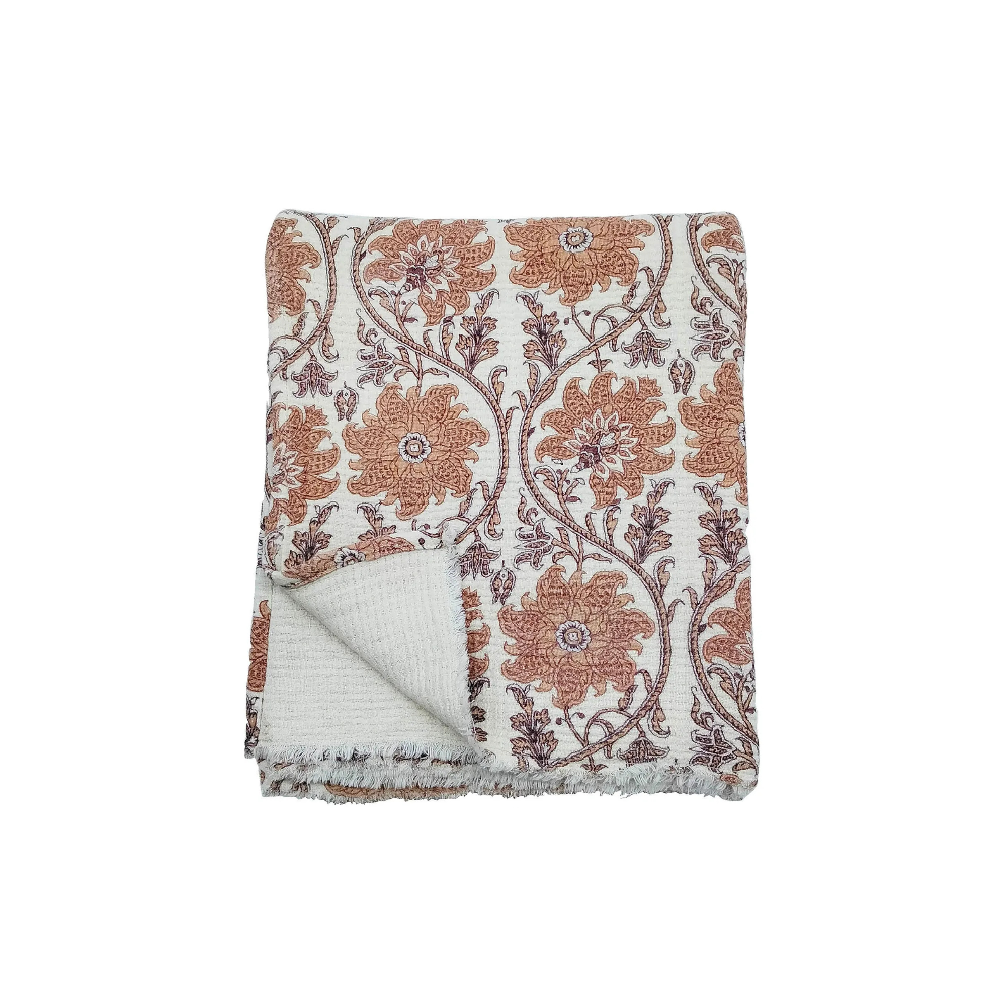 Botanical Print Cotton Throw