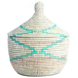 Aqua & White Warming Basket