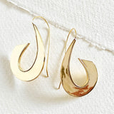 Brass Curve Hook Earrings