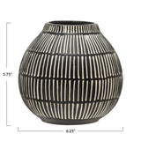 Debossed Stoneware Vase
