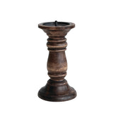 Hand Carved Espresso Candle Holder