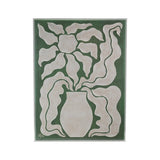 Green & White Flower Art