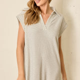 Striped Collared Midi Dress