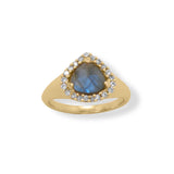 Labradorite and CZ Ring