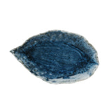 Blue Stoneware Leaf Plate