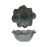 Teal Ruffled Bowl