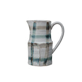 Grid Pattern Stoneware Pitcher