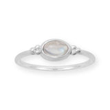 Oval Rainbow Moonstone Ring