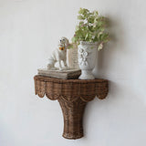 Rattan Scalloped Wall Shelf