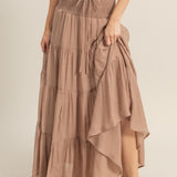 Taupe Tiered Skirt