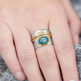 Two Tone Turquoise Ring